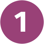 Die Ziffer eins zentriert in einem pinken Kreis